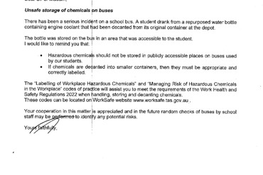 Correct Chemical Storage